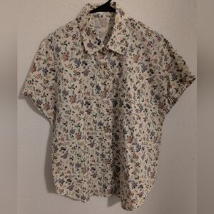 Hotouch Women's Short Sleeve Floral Button-Up (XL)